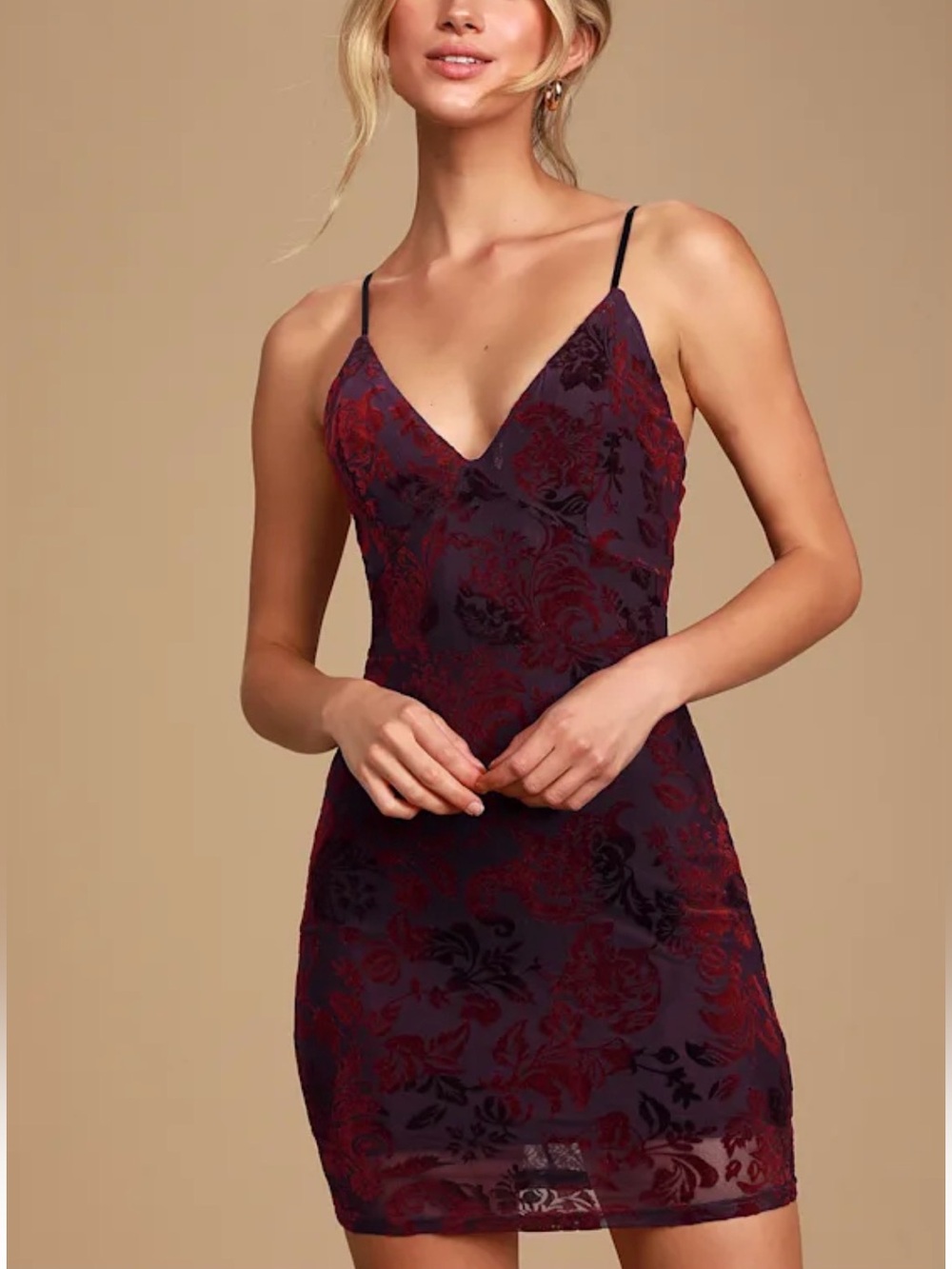 Whimsigoth Lulus Party Girl Plum Purple Velvet Bodycon Mini Dress